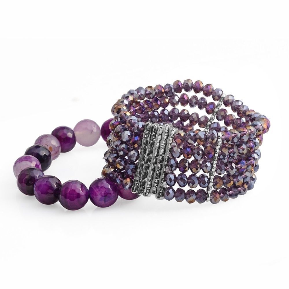 Bracelet Simulated Amethyst Set of 2